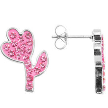 Load image into Gallery viewer, Pink Ferido Crystal Flower Stud Earrings
