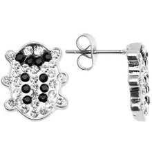Load image into Gallery viewer, Clear Ferido Crystal Snuggle Bug Stud Earrings
