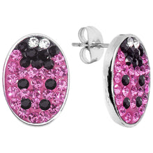 Load image into Gallery viewer, Ferido Crystal Pink Ladybug Stud Earrings

