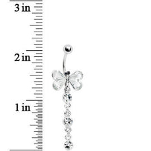Load image into Gallery viewer, Crystalline Gem Tri Drop Butterfly Belly Ring
