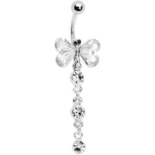 Load image into Gallery viewer, Crystalline Gem Tri Drop Butterfly Belly Ring

