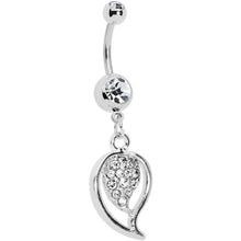 Load image into Gallery viewer, Crystalline Gem Stylish Paved Leaf Belly Ring
