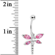 Load image into Gallery viewer, Radiant Pink Dragonfly Belly Ring
