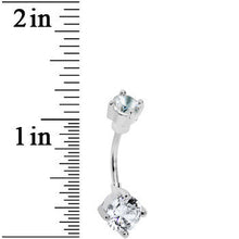 Load image into Gallery viewer, Crystalline Gem Double Round Tip Belly Ring

