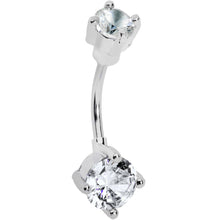 Load image into Gallery viewer, Crystalline Gem Double Round Tip Belly Ring
