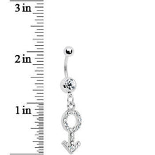 Load image into Gallery viewer, Crystalline Male Symbol Belly Ring
