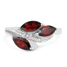 Load image into Gallery viewer, 1.98 Carat Genuine  Garnet and White Topaz .925 Sterling Silver Ring
