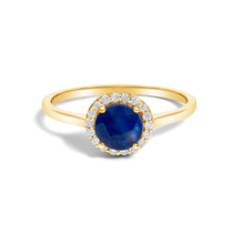 Load image into Gallery viewer, 10K White Gold Purple Amethyst and 1/10 Cttw Diamond Halo Ring
