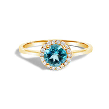 Load image into Gallery viewer, 10K White Gold Purple Amethyst and 1/10 Cttw Diamond Halo Ring

