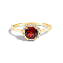 Load image into Gallery viewer, 10K White Gold Purple Amethyst and 1/10 Cttw Diamond Halo Ring
