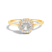 Load image into Gallery viewer, 10K White Gold Purple Amethyst and 1/10 Cttw Diamond Halo Ring
