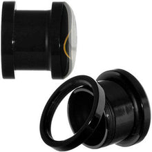 Load image into Gallery viewer, 00G Black Acrylic Batman Logo Screw Fit Plug Set
