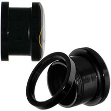 Load image into Gallery viewer, 1/2 Black Acrylic Batman Logo Screw Fit Plug Set
