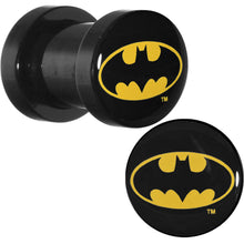 Load image into Gallery viewer, 2G  Black Acrylic Batman Logo Screw Fit Plug Set
