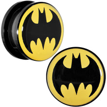 Load image into Gallery viewer, 1 inch Black Acrylic Batman Screw Fit Plug Set
