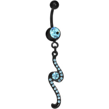 Load image into Gallery viewer, Aqua Double Swirl Belly Ring

