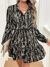 Load image into Gallery viewer, Dark Navy Printed Long Sleeve Mini Dress Elegant &amp; Stylish Dress For Every Occasion
