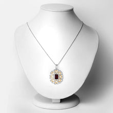 Load image into Gallery viewer, 2.55 Carat Genuine Garnet .925 Sterling Silver Pendant
