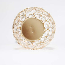 Load image into Gallery viewer, Gold Crystal Tealight Candle Holders Set for Decor
