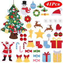 Load image into Gallery viewer, 41-Piece: DIY Felt Christmas Tree Detachable Ornaments for Kids
