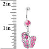 Load image into Gallery viewer, Abstract Pink Butterfly Belly Ring
