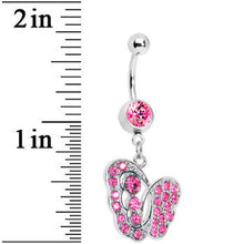 Load image into Gallery viewer, Abstract Pink Butterfly Belly Ring
