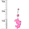 Load image into Gallery viewer, Neon Pink Butterfly Belly Ring
