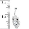 Load image into Gallery viewer, Clear Gem Midnight Owl Belly Ring
