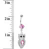 Load image into Gallery viewer, Sparkling Pink Gem Owl Belly Ring
