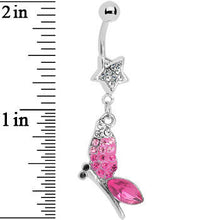 Load image into Gallery viewer, Pink Gem Dragonfly Belly Ring
