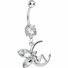 Load image into Gallery viewer, Crystalline Fairy on a Crescent Moon Belly Ring
