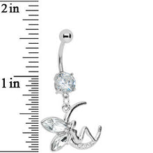 Load image into Gallery viewer, Crystalline Fairy on a Crescent Moon Belly Ring
