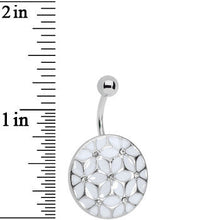 Load image into Gallery viewer, White Pocketful of Posie Flower Belly Ring
