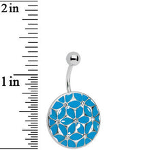 Load image into Gallery viewer, Blue Pocketful of Posie Flower Belly Ring

