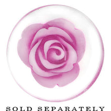 Load image into Gallery viewer, 20mm Clear Acrylic Light Purple Floating Rose Flower Saddle Plug
