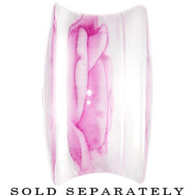 Load image into Gallery viewer, 20mm Clear Acrylic Light Purple Floating Rose Flower Saddle Plug
