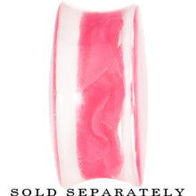 Load image into Gallery viewer, 24mm Clear Acrylic Pink Floating Rose Flower Saddle Plug
