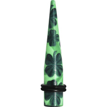 Load image into Gallery viewer, 00G Green Acrylic Four Leaf Clover Field Taper
