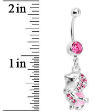 Load image into Gallery viewer, Pink Gem Bundle Up Winter Belly Ring
