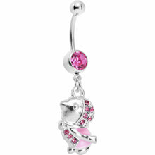Load image into Gallery viewer, Pink Gem Bundle Up Winter Belly Ring
