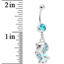 Load image into Gallery viewer, Aqua Gem Bundle Up Winter Belly Ring
