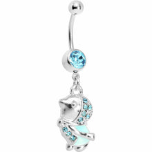 Load image into Gallery viewer, Aqua Gem Bundle Up Winter Belly Ring

