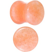 Load image into Gallery viewer, 00G Peach Jade Semi Precious Stone Saddle Plug Set
