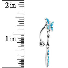 Load image into Gallery viewer, Top Mount Blue Gem Dragonfly Belly Ring
