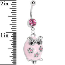 Load image into Gallery viewer, Pretty Pink Whimsical Owl Belly Ring
