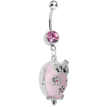 Load image into Gallery viewer, Pretty Pink Whimsical Owl Belly Ring
