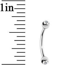 Load image into Gallery viewer, 16G 3/8 Clear Gem Internally Threaded Eyebrow Ring
