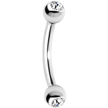 Load image into Gallery viewer, 16G 5/16 Clear Gem Internally Threaded Eyebrow Ring
