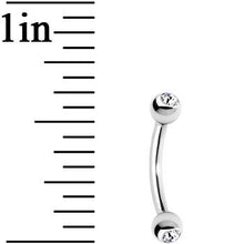 Load image into Gallery viewer, 16G 5/16 Clear Gem Internally Threaded Eyebrow Ring
