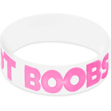 Load image into Gallery viewer, White Pink Got Boobs Awareness for Breast Cancer Bracelet
